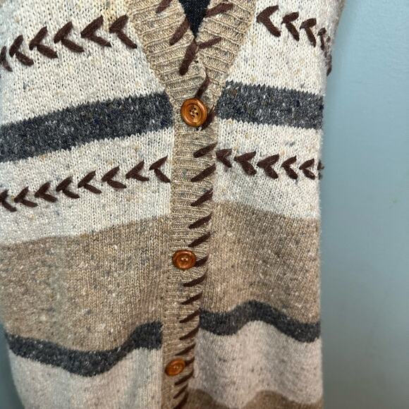 Vintage Westbound Wool Blend Brown Tan Tasseled Sweater Vest  Boho Western Charm - Picture 5 of 8